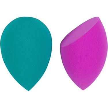 Imagem de Esponjas de mistura roxo e azul-petróleo para maquiagem Cala Duo