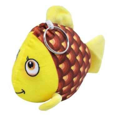 Imagem de Chaveiro Peixe Amarelo Pintas E Rosto Azul 16cm - Pelúcia