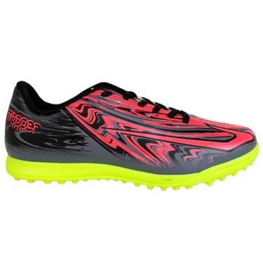 Imagem de Chuteira Topper Society Strike V Masculino Original (Cinza e Rosa, BR, Adulto, Numérico, 43)