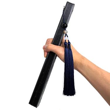 Imagem de Ventilador dobrável de metal de autodefesa estilo clássico de 25 cm, masculino de tecido de seda, de liga de aço de tungstênio, ventilador de mão de Kung Fu para apresentação,