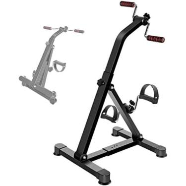 Imagem de Bicicleta de reabilitação, resistência ajustável, home office, mini pedal bicicleta superior e inferior, pedal portátil, exercitador de braço e perna para idosos e idosos, preto