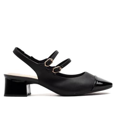 Imagem de Sapato Feminino Bebecê Slingback Fivelas Preto - 36