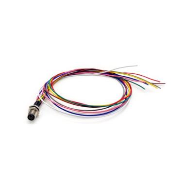 Imagem de Plugue macho M8 com 8 polos, montagem em painel, reto, código A, plugue de aviação, wireless, 0,5 m, AWG26, extensão de pré-montagem, cabo de conexão com sensor de energia, à prova d'água, conectores