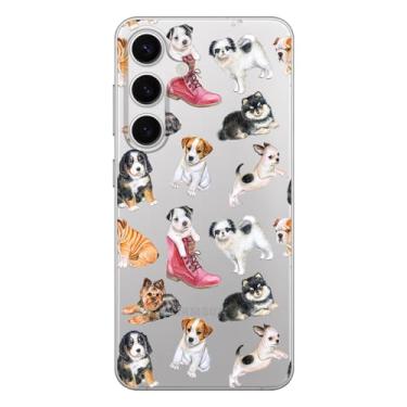 Imagem de Blingy's Capa para Samsung Galaxy S24 Plus, estampa de cachorro fofo design engraçado de animal de estimação adorável desenho animado estilo animal transparente macio TPU capa protetora transparente