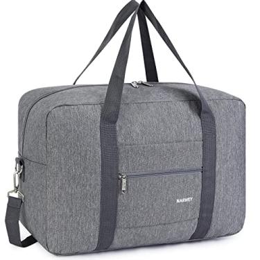 Imagem de Bolsa esportiva para viagem dobrável For Spirit Airlines para mulheres e meninas, Série 3112-Thick cinza (com alça de ombro)