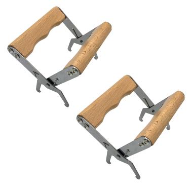 Imagem de DaosenD Pinça de moldura de aço inoxidável - 2 peças, prendedor de moldura de colmeia, garra de moldura, suporte de moldura de colmeia com cabo de madeira, ferramentas de apicultura