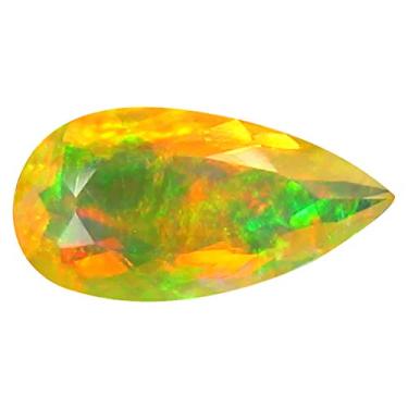 Imagem de 1,22 ct AAA+ Gem de qualidade corte pera (12 x 6 mm) opala arco-íris não aquecida genuína e extraída da pedra preciosa solta da Terra