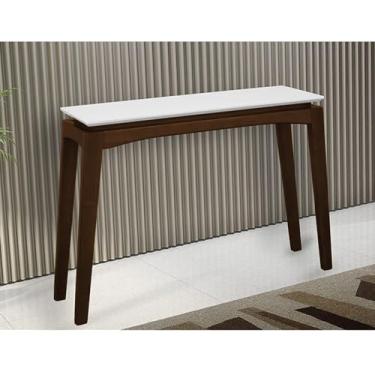 Imagem de Aparador De Sala Tampo Com Vidro 110x38,5cm Helena Off White Ideal Móveis Mel