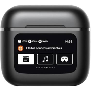 Imagem de Fone de ouvido Bluetooth com tela sensível ao toque inteligente,Fone sem fio,Fone de Ouvido Bluetooth Intra-Auricular Sem Fio,Tela colorida de LCD,Fone sem fio (Ferroso)