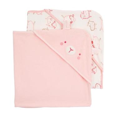 Imagem de Carter's Toalha com capuz para bebês (pacote com 2 Rosa/Marfim)