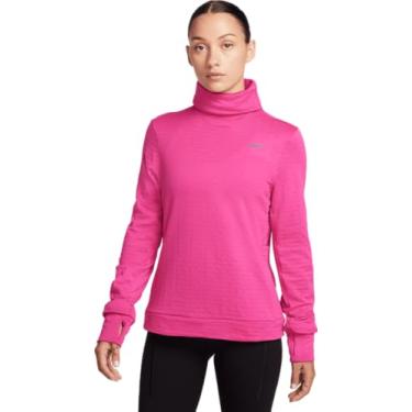 Imagem de Nike Camiseta feminina de corrida com gola rolê Thermainteger} Swift Element, Fireberry, G