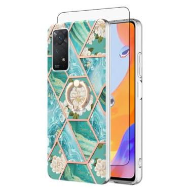 Imagem de Asuwish Capa de telefone para Xiaomi Redmi Note 12 Pro 4G/Redmi Note 11 Pro 5G com protetor de tela de vidro temperado, suporte de anel, capa protetora de flor robusta Redme Note11 11E 11Pro 12Pro