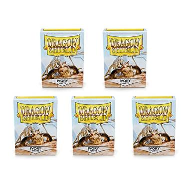 Imagem de 5 Packs Dragon Shield Matte Ivory Standard Size 100 ct Card Sleeves Value Bundle!