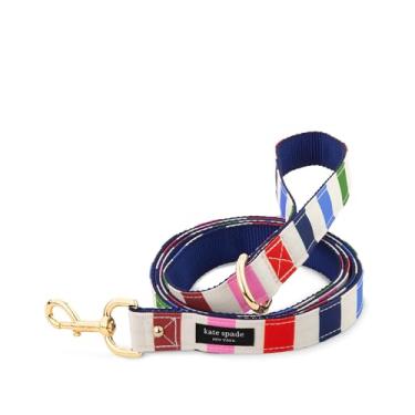 Imagem de Kate Spade New York Coleira resistente para cães fêmeas ou machos, coleira fofa para animais de estimação com ferragens de metal dourado, guia longa para cães pequenos, médios e grandes (grande,