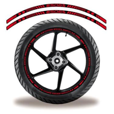 Imagem de Friso De Roda Adesivo Refletivo Bmw 650 Gs  Vermelho E Preto - Cobra M