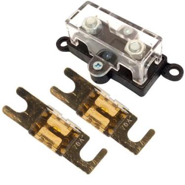 Imagem de Kit Porta Fusível Caixa Acrílico Midi Universal Pequeno e Fusíveis Min