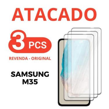 Imagem de Kit 3 Películas De Vidro 3D Compatível Para Samsung M35 - DB