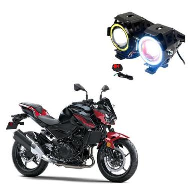 Imagem de Par Farol de Milha Angel Eye U7 para Moto Kawasaki Z 400 48 CV 2019 20