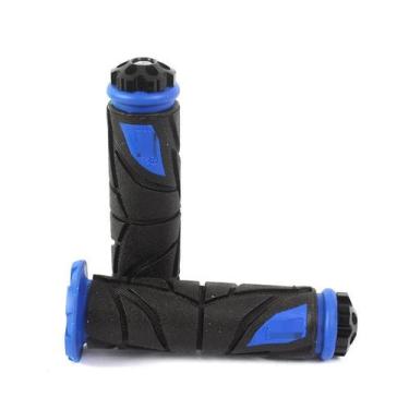 Imagem de Manopla Emborrachada Moto Modelo ZX-523 Preto e Azul - Loja Duas Rodas