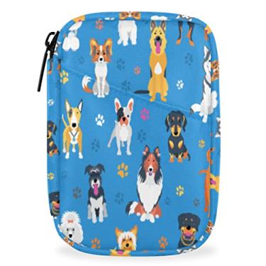 Imagem de Estojo de comprimidos organizador de viagem para 7 dias semanal caixa de comprimidos de medicamentos animal cão azul pequeno bonito tamanho compacto recipiente de vitaminas garrafa portátil controle de natalidade bolsa suporte de pílulas com zíper