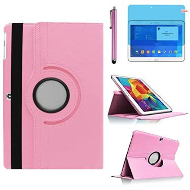 Imagem de Capa para Samsung Galaxy Tab S3 9,7 polegadas 2017 (SM-T820 SM-T825 SM-T827), suporte giratório de 360 graus, capa protetora completa, com caneta Stylus, película de tela (rosa)