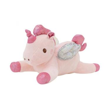 Imagem de Unicórnio Deitado Asas Lantejoulas 32cm - Pelúcia - Fofy Toys