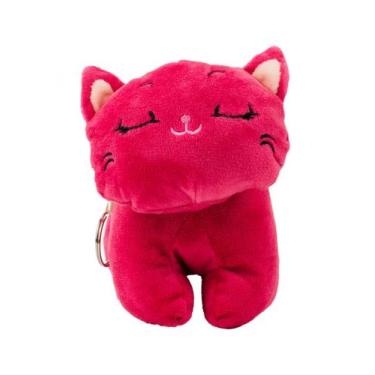Imagem de Chaveiro Gato Olhos Fechados 14cm - Pelúcia - Fofy Toys