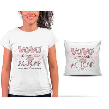 Imagem de Kit Camiseta +  Capa para Almofada Dia Das Mães Presente Melhor AVÓ Ho