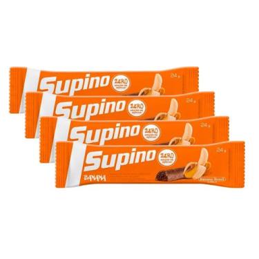 Imagem de Kit 4X 24g Barra de Fruta Supino Zero Banana com Chocolate