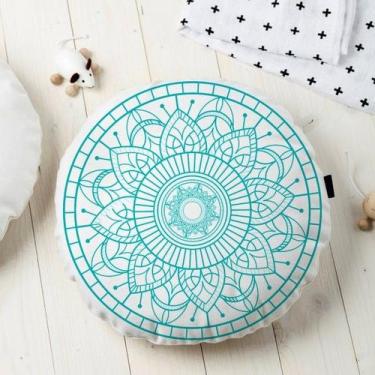 Imagem de Almofada Redonda Estampada Mandala 45x45cm Durga Tiffany - FASTLAR