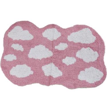 Imagem de Tapete Quarto Infantil 60x100cm - Bene Casa, Rosa Nuvem