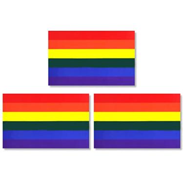 Imagem de JBCD Rainbow Gay Pride Flag Magnet Decal LGBT Magnet - for Car Truck or SUV, 3 Pack, 3x5 Inches
