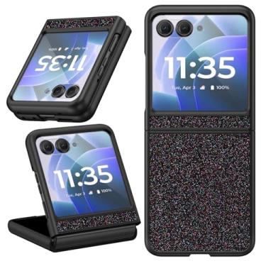 Imagem de BENTOBEN Capa com glitter para Motorola Razr 2024, capa protetora de luxo para Motorola Razr 50, preta
