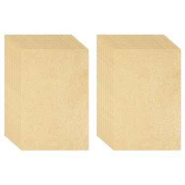 Imagem de PATIKIL Folha de espuma EVA brilhante dourada clara com glitter, 28 x 20 cm, 2 mm de espessura, feltro de glitter EVA brilhante para projetos de artesanato, 20 peças