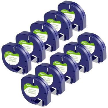 Imagem de Wonfoucs Fita de etiqueta de substituição compatível para recargas DYMO LetraTag 91330 10697 papel autoadesivo 12 mm x 4 m - 1/2 x 13 cm fita branca para etiquetas DYMO LetraTag Plus LT-100T LT-100H QX50, pacote com 10