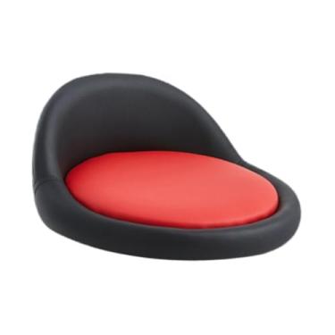 Imagem de WeiLaiKeQi Banco PU Couro Redondo Cozinha Fornecimento Confortável Fácil de Limpar Dia 38 cm Acessório, Preto E Vermelho