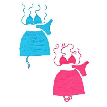 Imagem de Kit 2 Biquíni Com Saia peças Brilhante Premium - Praia - Betanqur, M