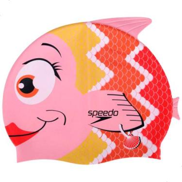 Imagem de Touca de silicone para natação infantil speedo fish cap, Rosa, Único