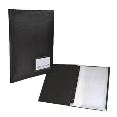 Imagem de Pasta Catálogo c/ Visor Preta c/ 100 Envelopes Plásticos Finos - ACP