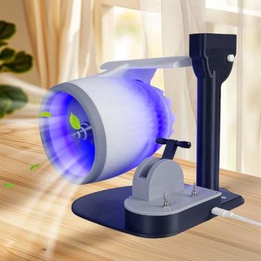 Imagem de Ventilador de Motor a Jato Inovador de Mesa USB Turbofan Ventilador de Motor de Turbina Com Função de Umidificação de Nebulização para Escritório Doméstico (Azul)