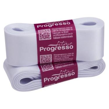 Imagem de FITA DE CETIM SIMPLES CF009 38MMx10M PROGRESSO, COR 201 BRANCO