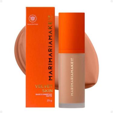 Imagem de Base e Corretivo Matte Mari Maria Makeup Velvet Skin Caramelo 25g
