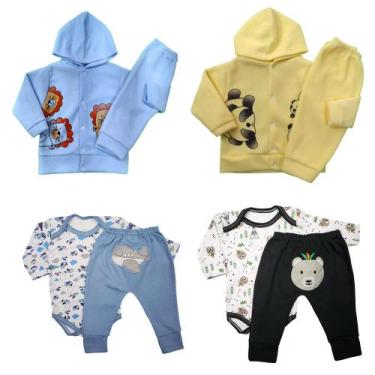 Imagem de Kit Bebê 8 Pças Body e Mijão Bumbum Bordado e Conjuntos Soft - Koala B