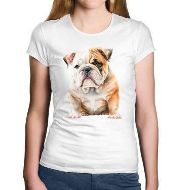 Imagem de Baby Look Algodão Bulldog-Inglês - Foca na Moda, Branco, GGG