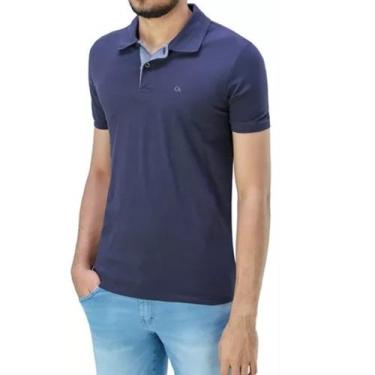 Imagem de Camiseta Polo OGOCHI - Slim Fit 100% Algodão Conforto e Estilo, Azul m