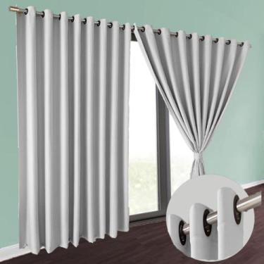 Imagem de cortina blackout Brenda quarto de janela 5,50 x 2,70 cinza - Bravin Co