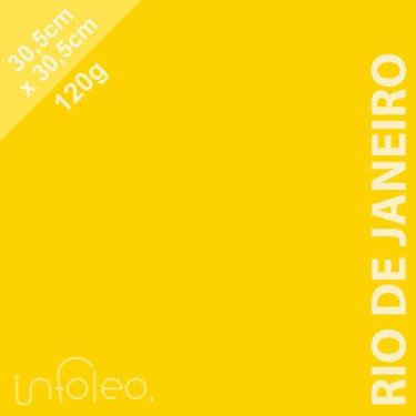 Imagem de Papel 30,5x30,5cm 120g Rio de Janeiro (Amarelo) Color Plus - 10 unidad