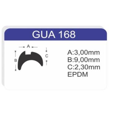 Imagem de Borracha gua-168 vedacao janela e porta aluminio rolo 50 mts - ELASTOM