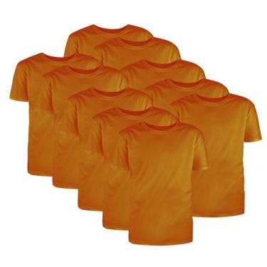 Imagem de Kit com 10 Camisetas Básicas Algodão Mostarda Tamanho GG - Mc Clothing