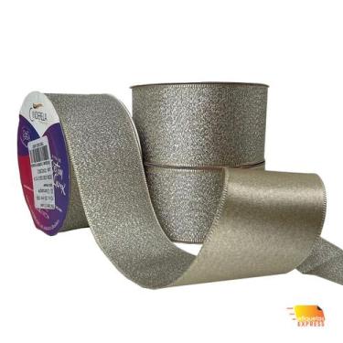 Imagem de Fita Cetim Lurex 38mm  Presente  Lembrancinha  Laços - Cinderela Fitas